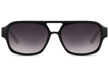 Dark tinted aviator sunglasses with a retro eco design, suitable for versatile daily wear and long-lasting comfort