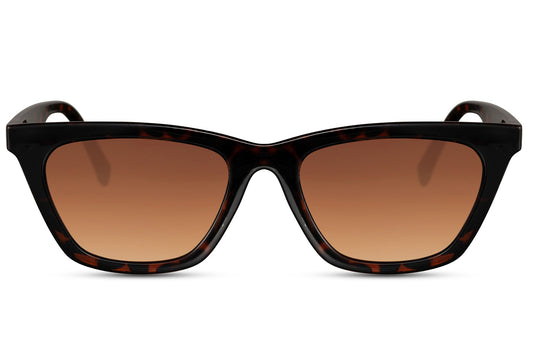 Black cat eye sunglasses with tinted lenses and eco friendly frame offering UV protection and lightweight comfort
