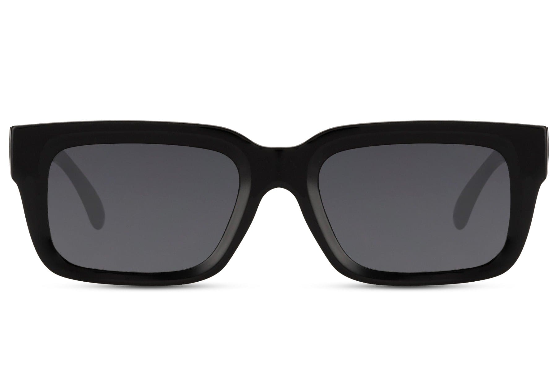 Eco classic rectangle sunglasses by Sunglass Station, unisex black frame eyewear with durable lenses for everyday comfort and style