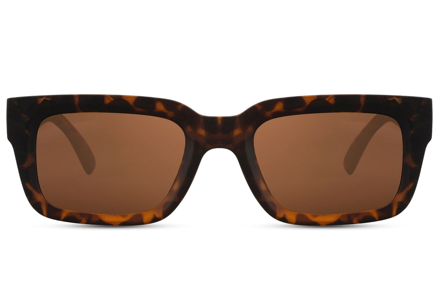 Unisex eco classic rectangle sunglasses with tortoiseshell frame by Sunglass Station, timeless design with a sustainable and comfortable build