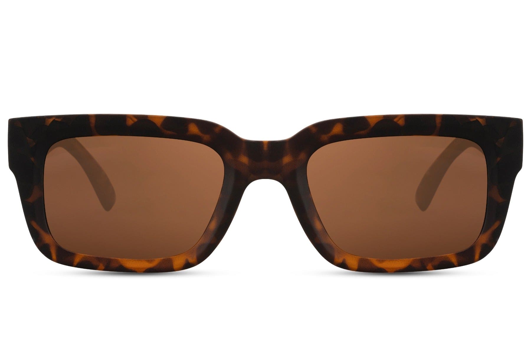 Unisex eco classic rectangle sunglasses with tortoiseshell frame by Sunglass Station, timeless design with a sustainable and comfortable build