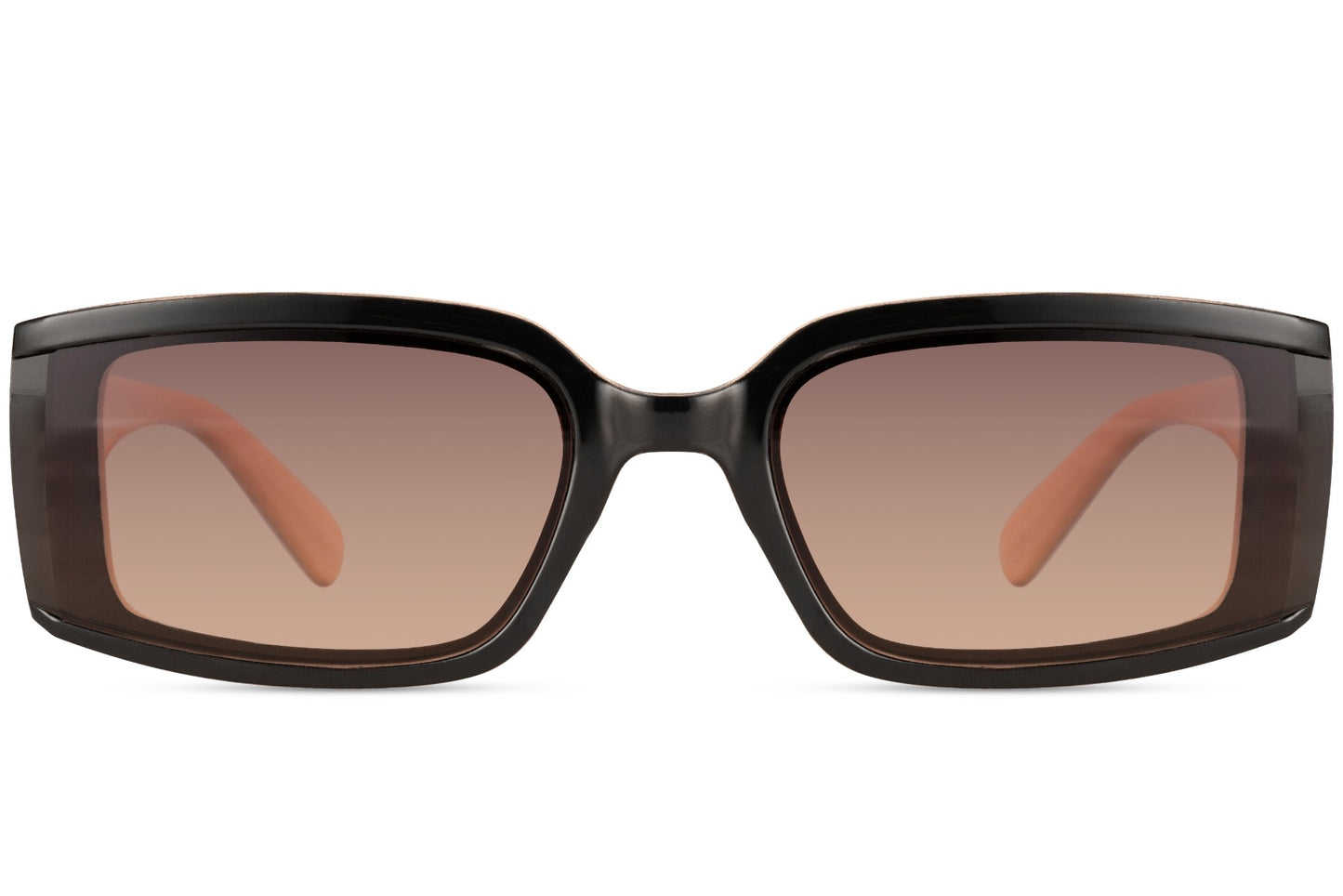 Women’s eco geometric rectangle sunglasses with brown frame and lenses by Sunglass Station, lightweight design with a modern and elegant everyday look