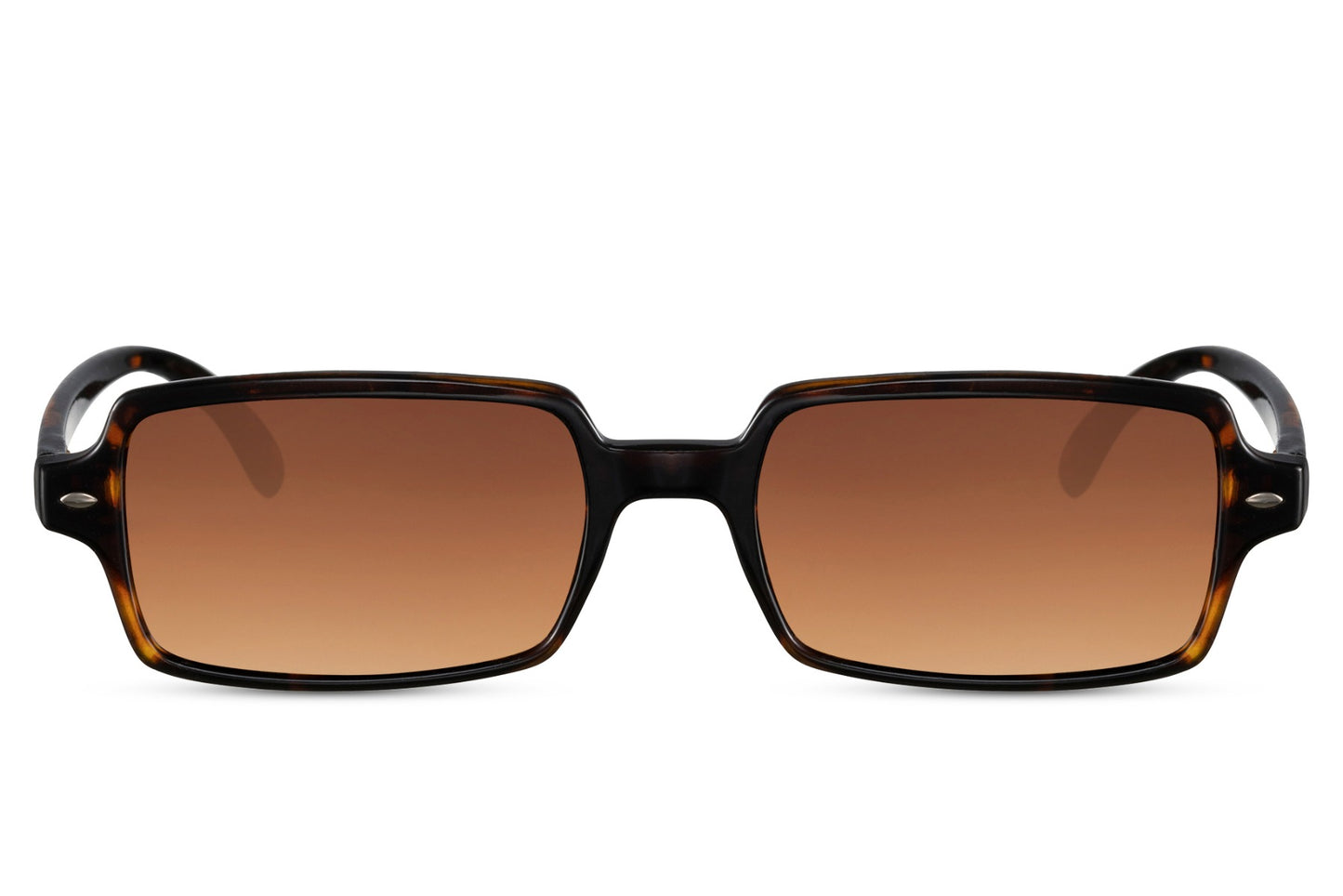 Rectangle sunglasses with brown frame and brown lenses by Sunglass Station, eco-friendly unisex eyewear with a lightweight and durable build