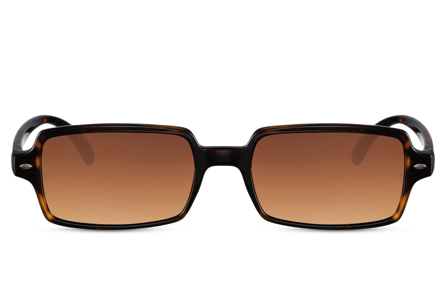 Rectangle sunglasses with brown frame and brown lenses by Sunglass Station, eco-friendly unisex eyewear with a lightweight and durable build