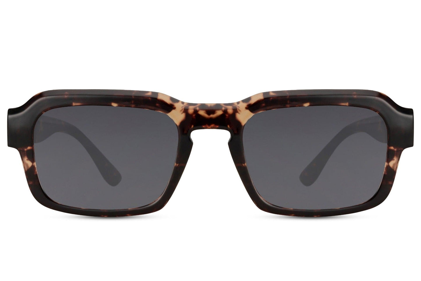 Eco rectangle sunglasses with tortoiseshell frame by Sunglass Station, unisex eyewear combining classic design with eco-friendly materials
