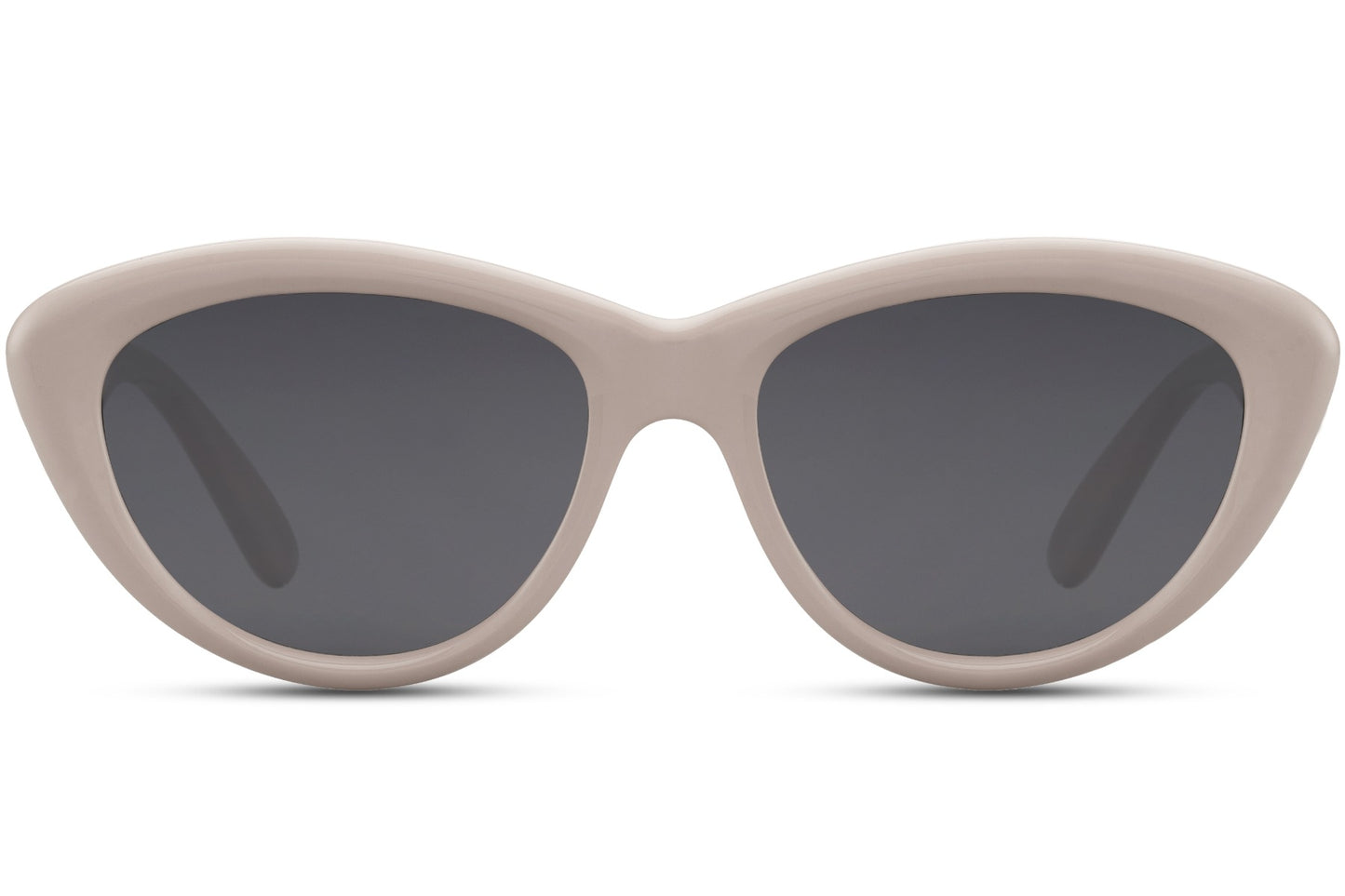 Cream cat eye sunglasses with retro frame design and tinted lenses offering UV protection and lightweight comfort