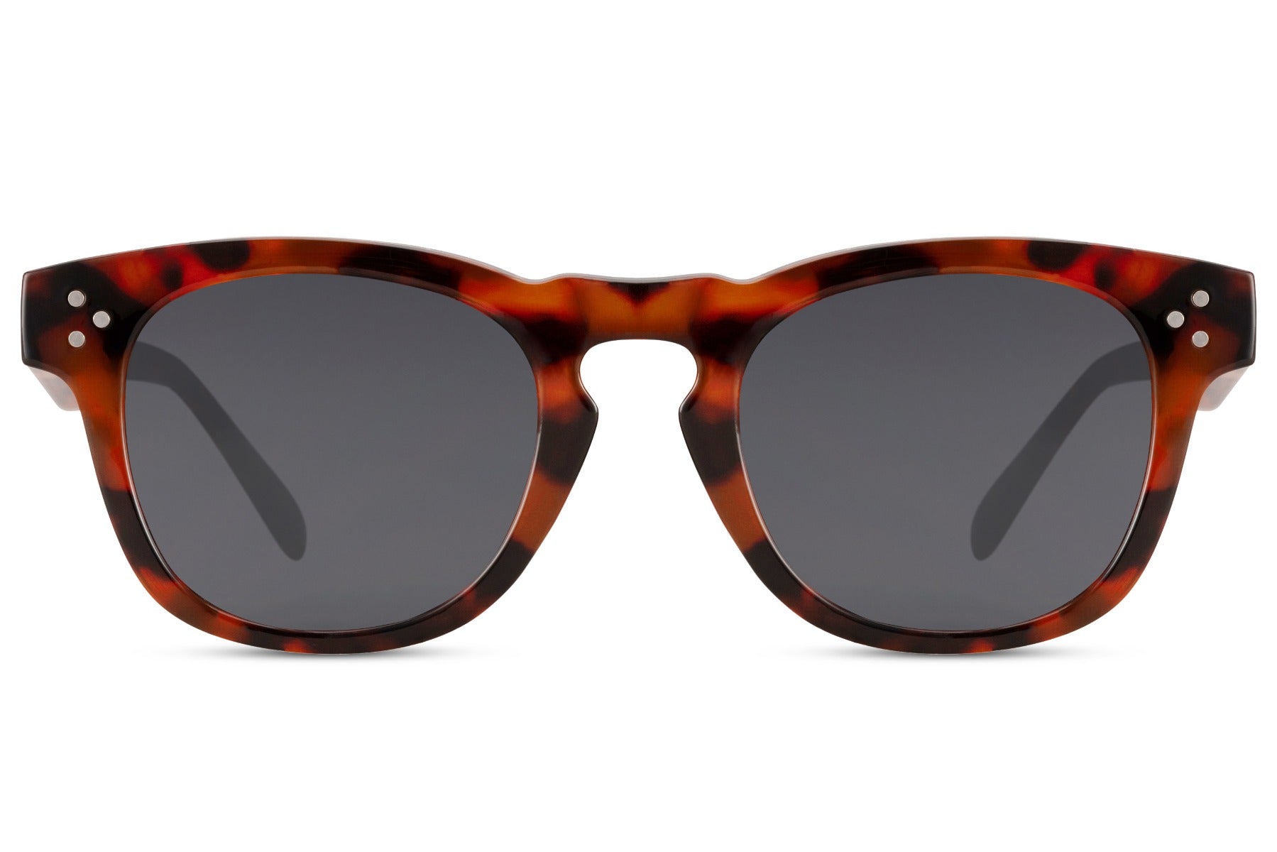Unisex eco square retro sunglasses with leopard print frame and dark lenses for vintage fashion and everyday styling