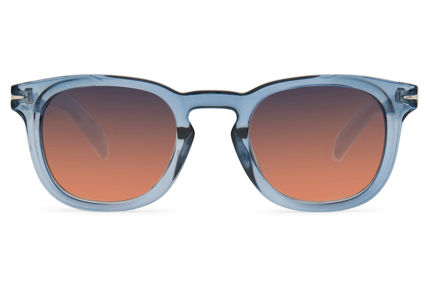 Eco square sunglasses with brown gradient lenses and lightweight recycled frame for casual outdoor fashion