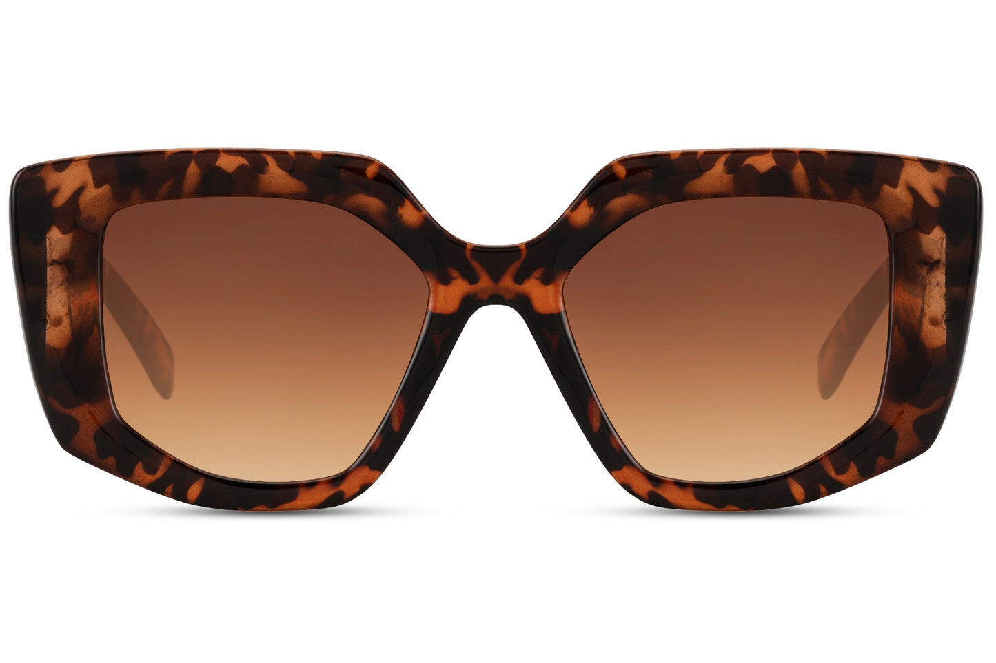 Geometric oversized sunglasses in tortoiseshell frame with bold square design, stylish women’s sunglasses for vacation outfits, brunch looks and luxury summer styling
