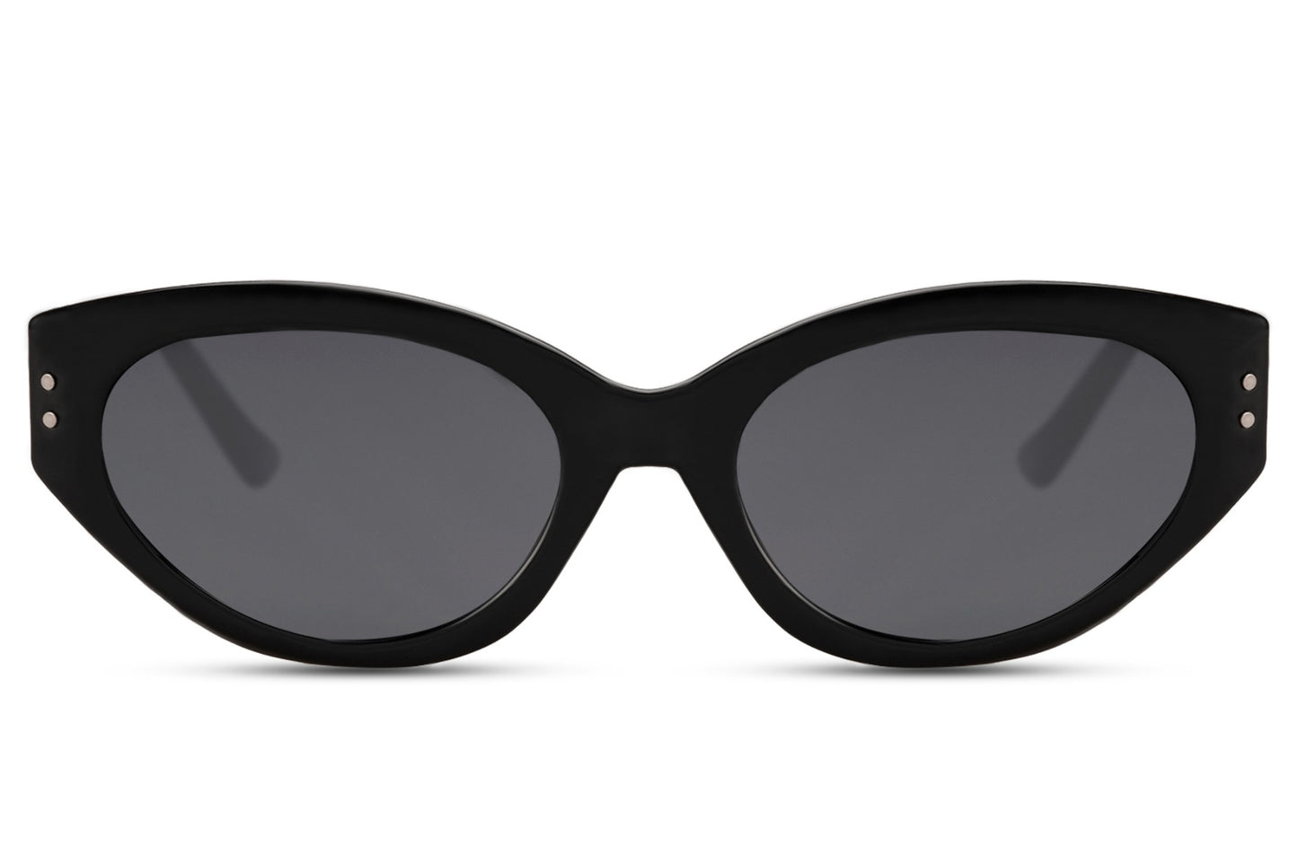 Glossy black cat eye sunglasses with a chic retro-inspired silhouette