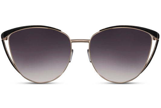 Oversized cat eye sunglasses with sleek silver metal frame and dark gradient lenses offering UV protection and a bold feminine silhouette