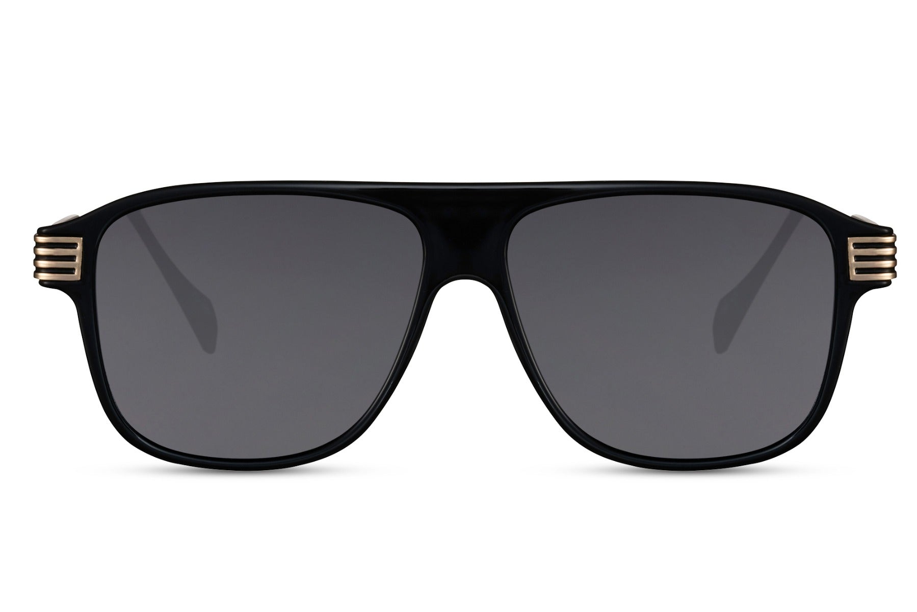 Greece retro aviator sunglasses with black lenses and bold frame, offering a clean and modern classic look