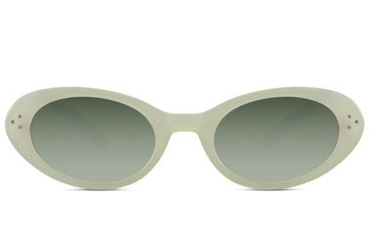Green cat eye sunglasses for kids with playful design and lightweight comfortable frame