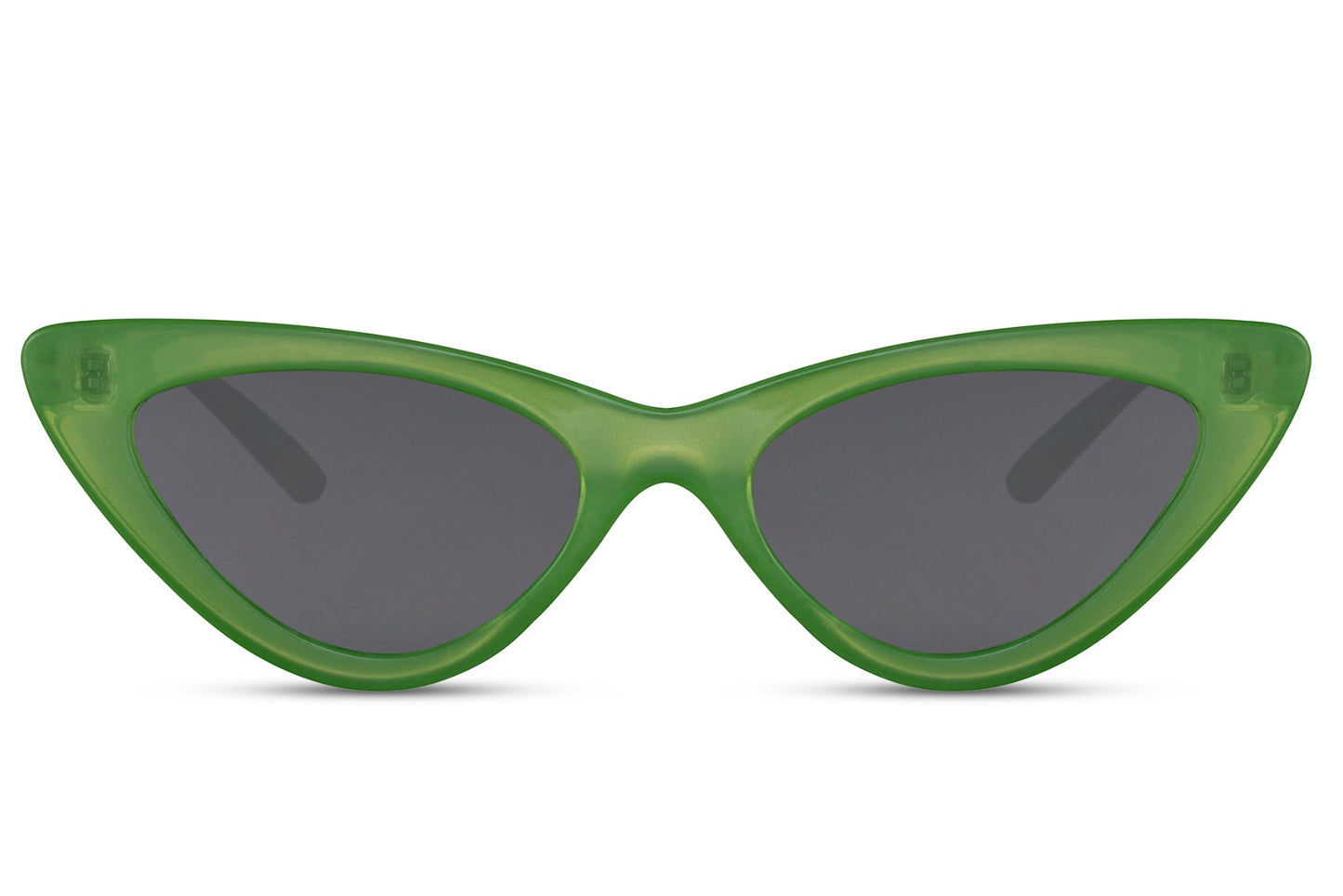 Green cat eye sunglasses with bold frame design and tinted lenses for standout style