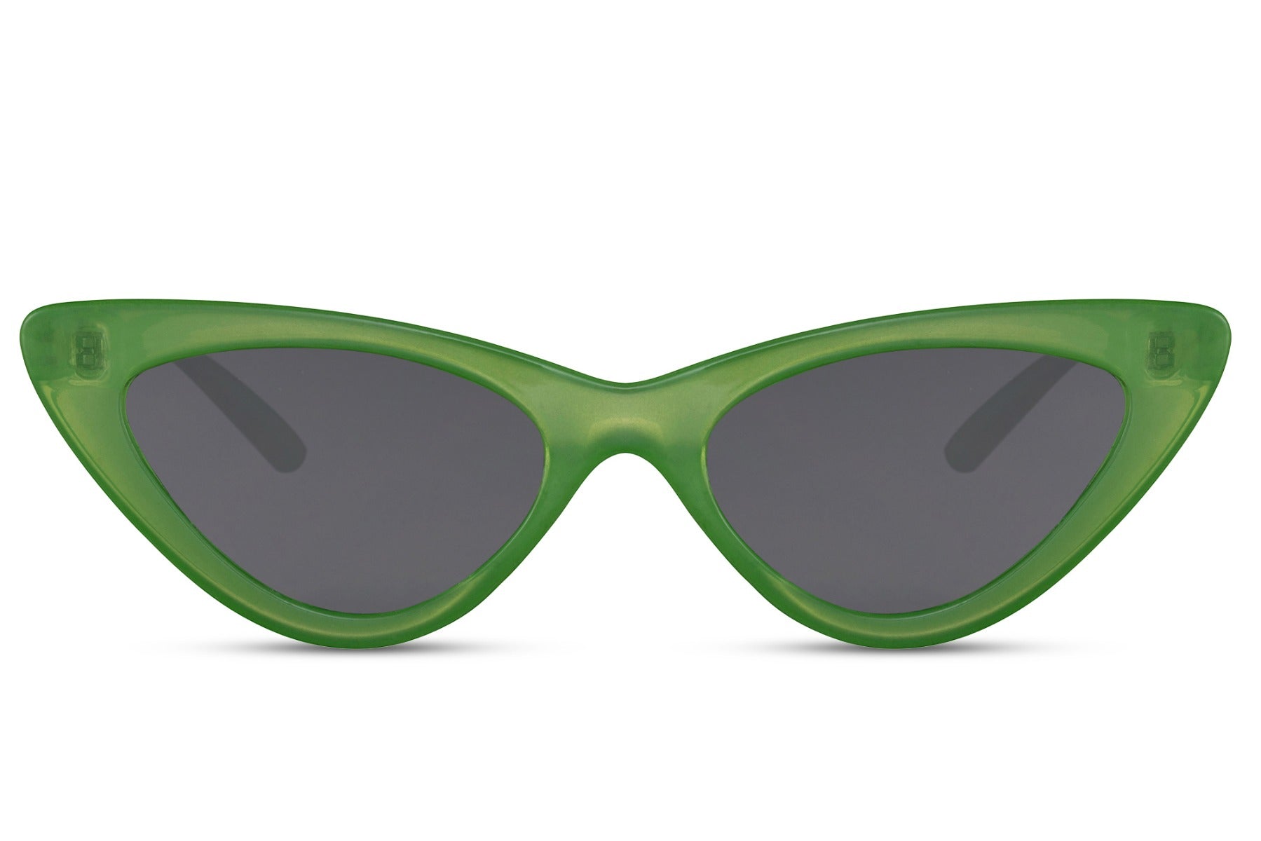 Green cat eye sunglasses with bold frame design and tinted lenses for standout style
