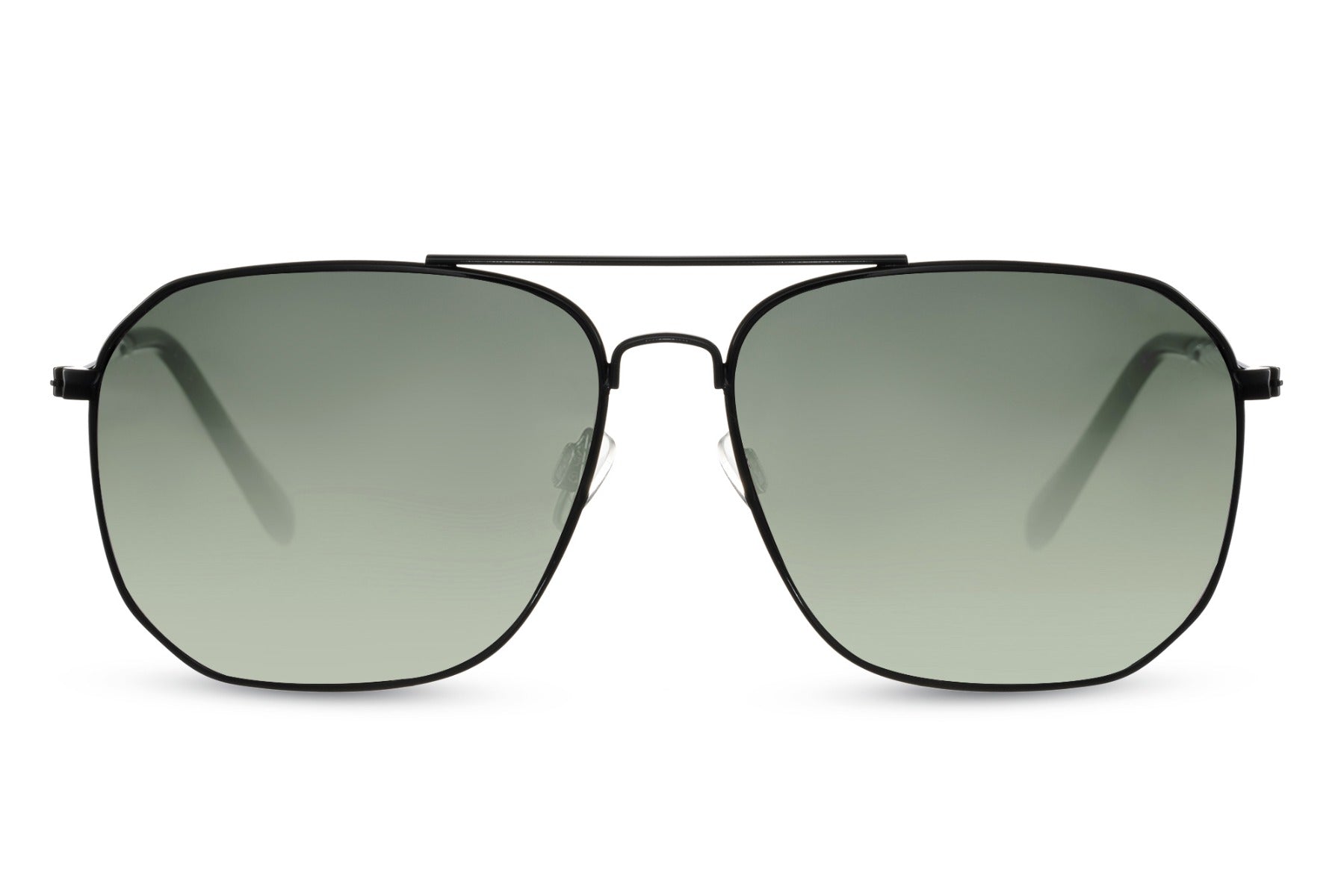 Green lens aviator sunglasses with modern frame design, offering a balanced look for casual and outdoor wear