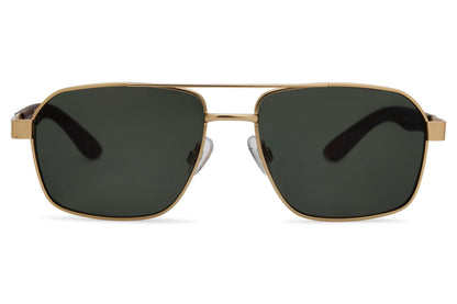 Green lens aviator sunglasses with retro design, suitable for outdoor wear, driving, and relaxed lifestyle looks
