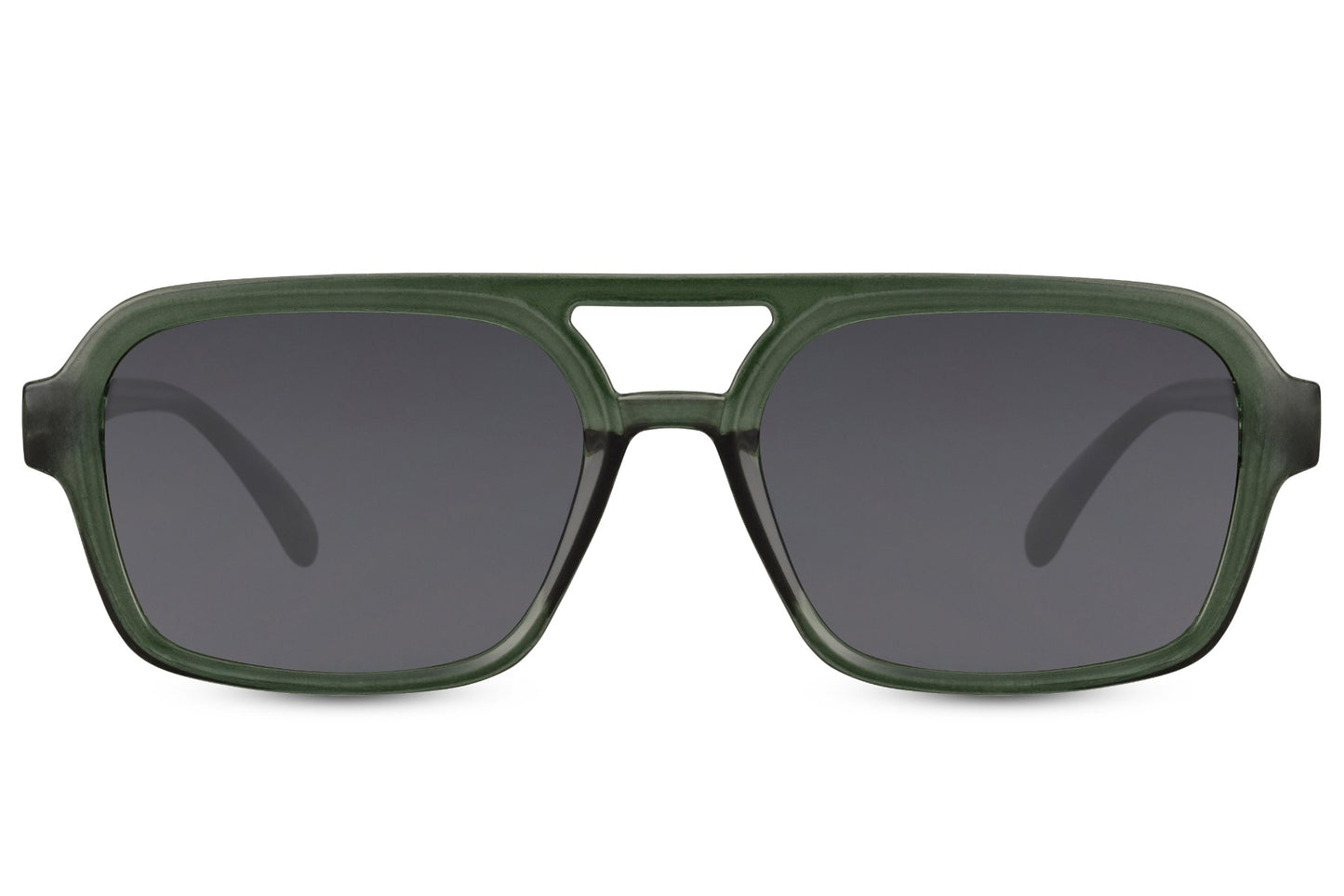 Green lens aviator sunglasses inspired by vintage design, offering a relaxed and stylish look