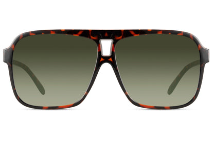 Oversized aviator sunglasses with green lenses, suitable for outdoor wear, travel, and relaxed everyday looks
