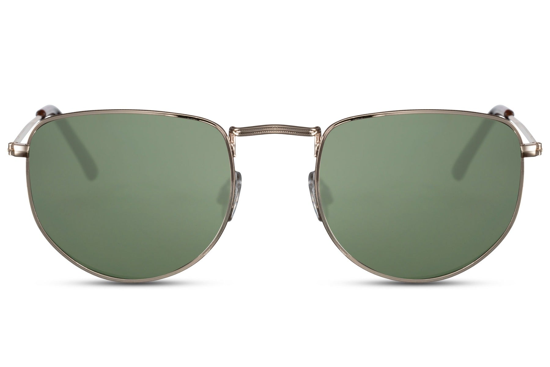 Green lens aviator pilot sunglasses with classic frame, suitable for outdoor use and everyday wear