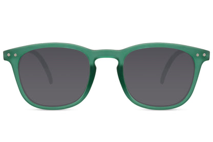 Green square sunglasses for kids with durable frame and dark lenses for holidays, playground and outdoor activities