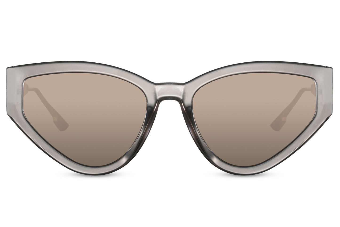 Grey cat eye sunglasses with a minimal clean frame design for everyday wear