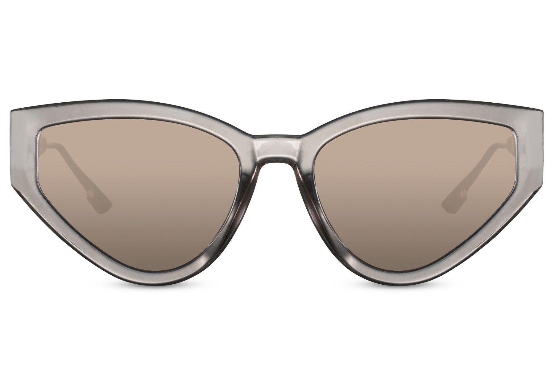 Grey cat eye sunglasses with a minimal clean frame design for everyday wear