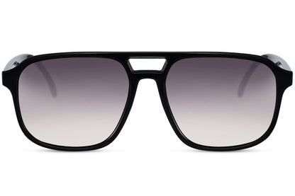 Grey gradient aviator sunglasses with a clean design, suitable for everyday wear and versatile outfits