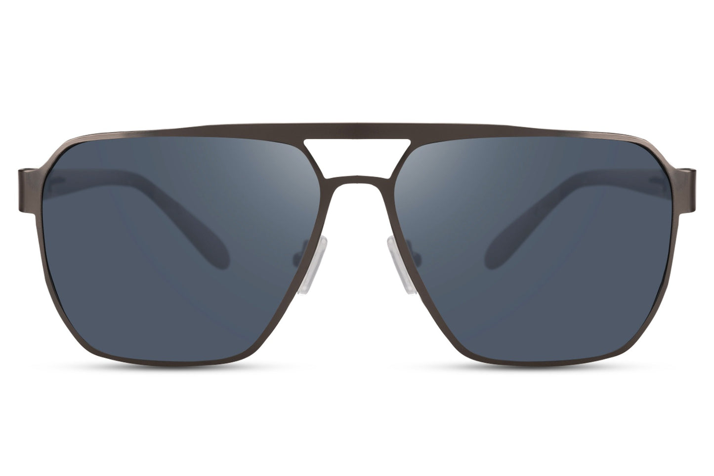 Pilot aviator sunglasses with grey lenses, offering a balanced look for everyday wear and travel styling