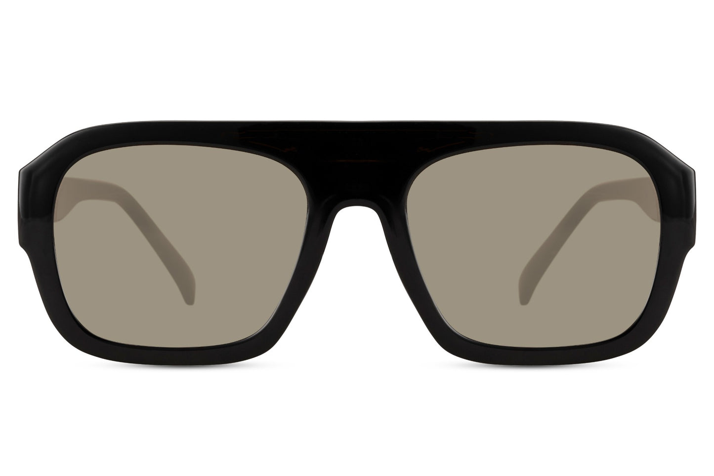 Grey lens rectangle aviator sunglasses with a structured frame, suitable for both casual and refined outfits