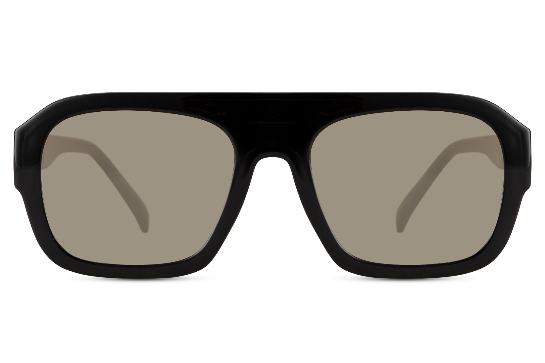 Grey lens rectangle aviator sunglasses with a structured frame, suitable for both casual and refined outfits