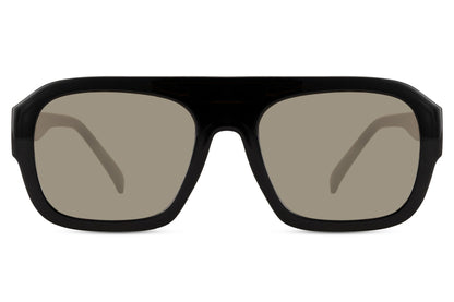 Grey lens rectangle aviator sunglasses with a structured frame, suitable for both casual and refined outfits