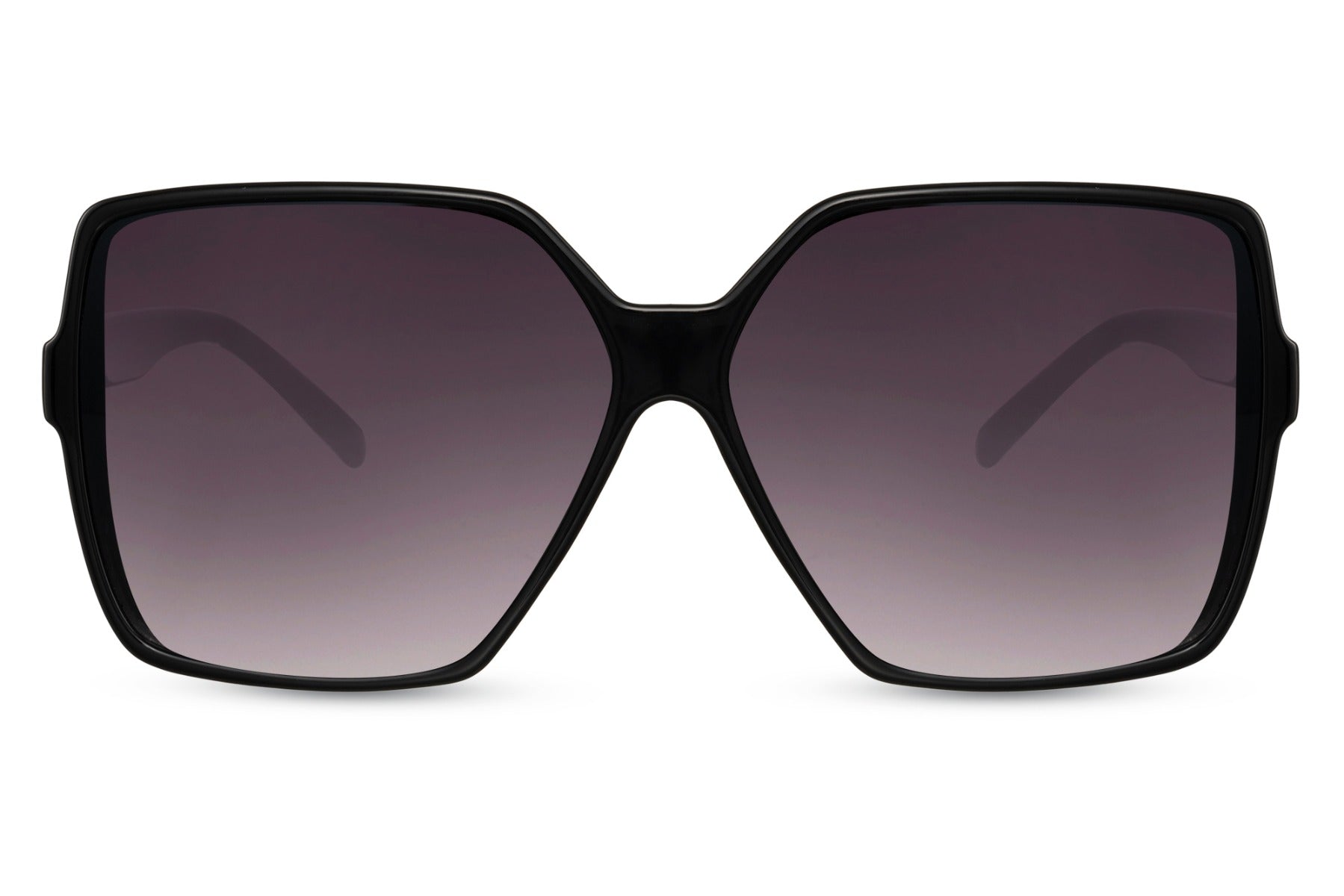 Large oversized sunglasses with dark lenses and bold structured frame, designed for confident everyday styling