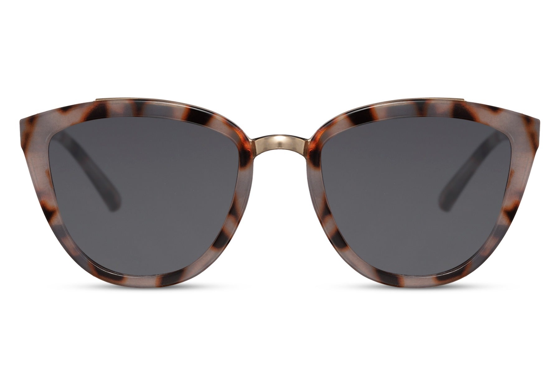 Leopard print cat eye sunglasses with tinted lenses and lightweight frame offering UV protection