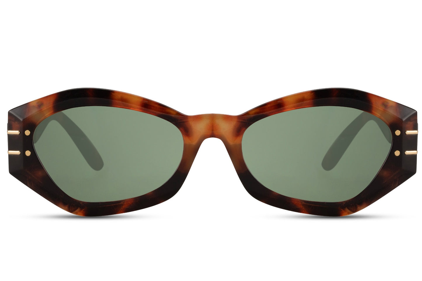 Leopard print geometric cat eye sunglasses with bold frame design and tinted lenses