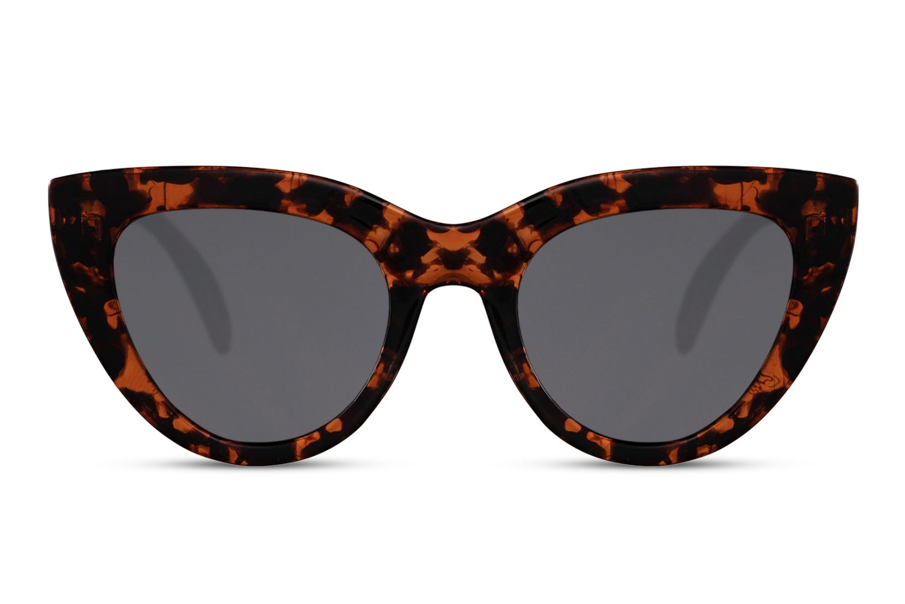 Retro cat eye sunglasses with leopard print frame and tinted lenses, combining classic vintage glamour with bold contemporary fashion