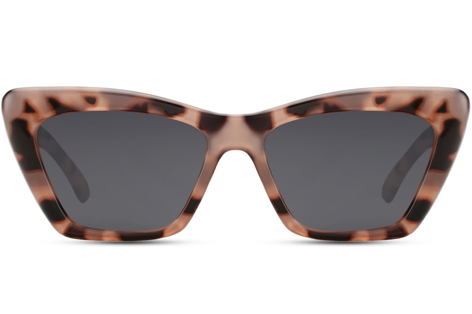 Cat eye sunglasses with soft stroke frame in brown leopard print design