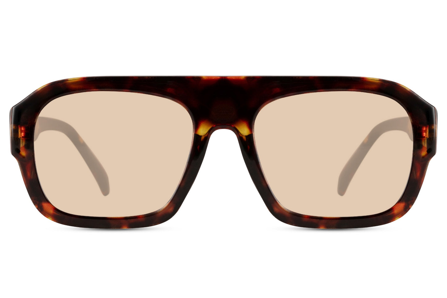 Light beige rectangle aviator sunglasses offering a minimal retro-inspired look for everyday wear