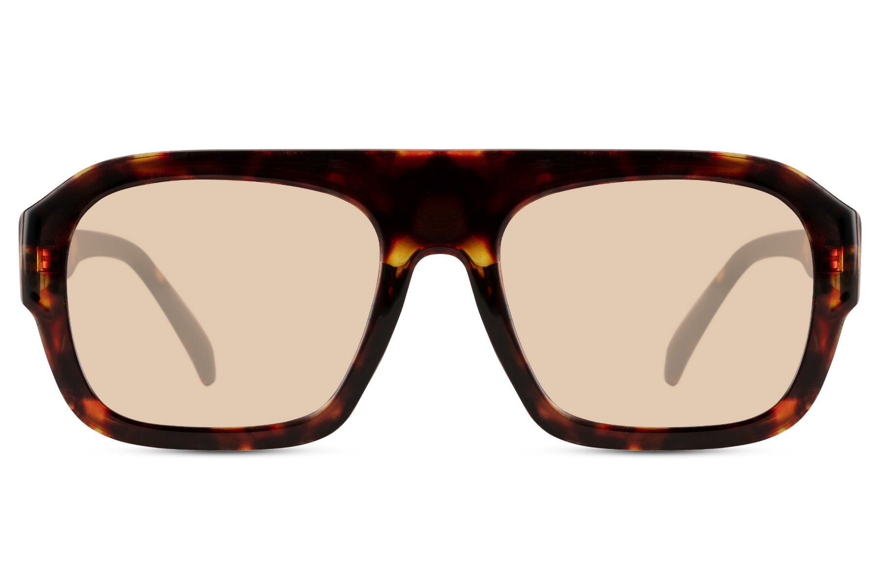 Light beige rectangle aviator sunglasses offering a minimal retro-inspired look for everyday wear