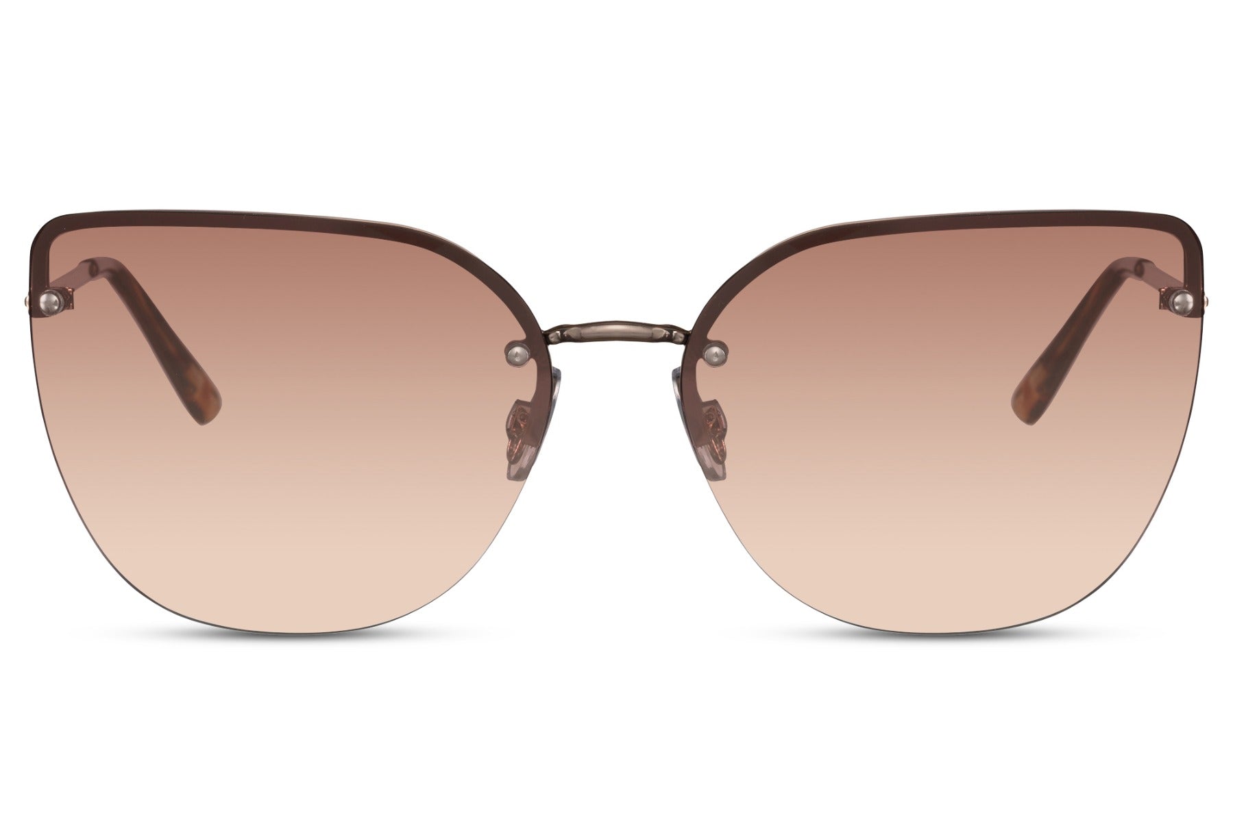 Light brown cat eye sunglasses for women with minimalist design and comfortable lightweight frame