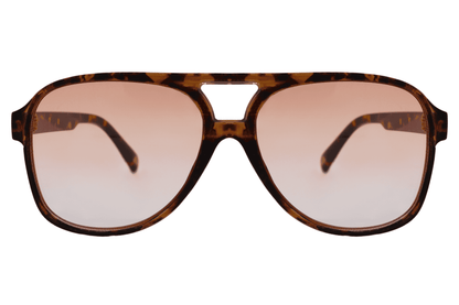 Light brown tinted aviator sunglasses with a vintage inspired frame, suitable for casual and refined everyday wear