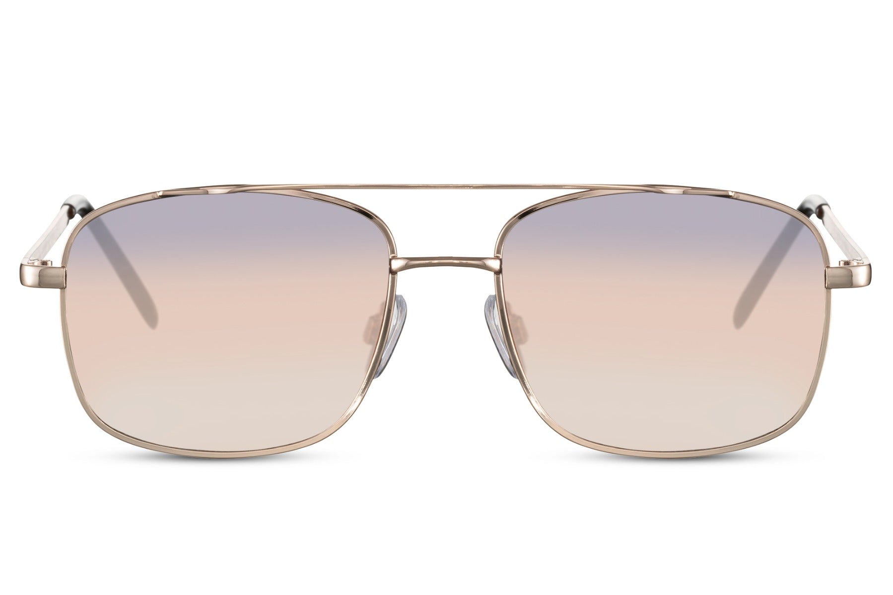Square aviator sunglasses with light gradient lenses, offering a minimal and clean retro-inspired look