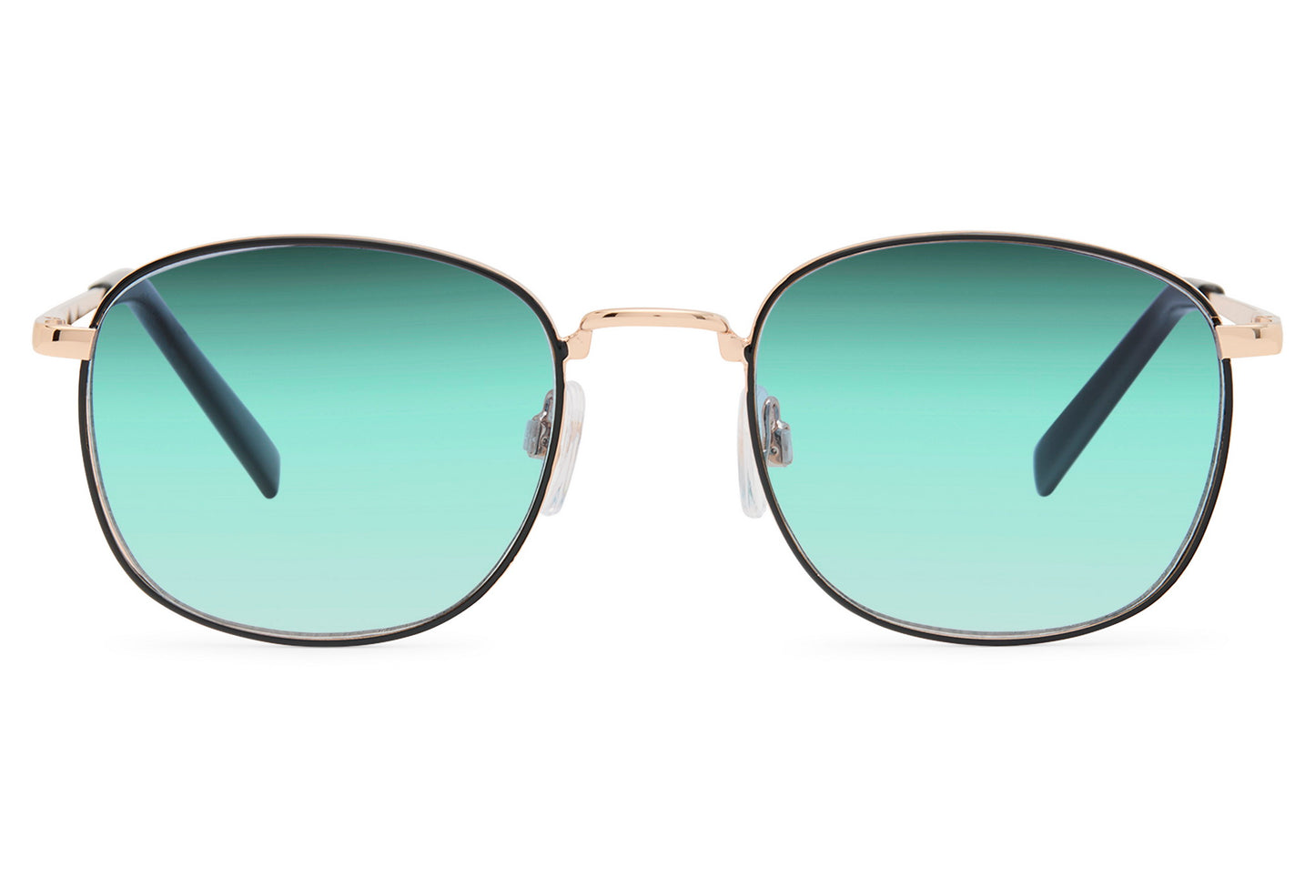 Lightweight rounded square metal sunglasses with recycled lenses for outdoor wear and smart casual fashion