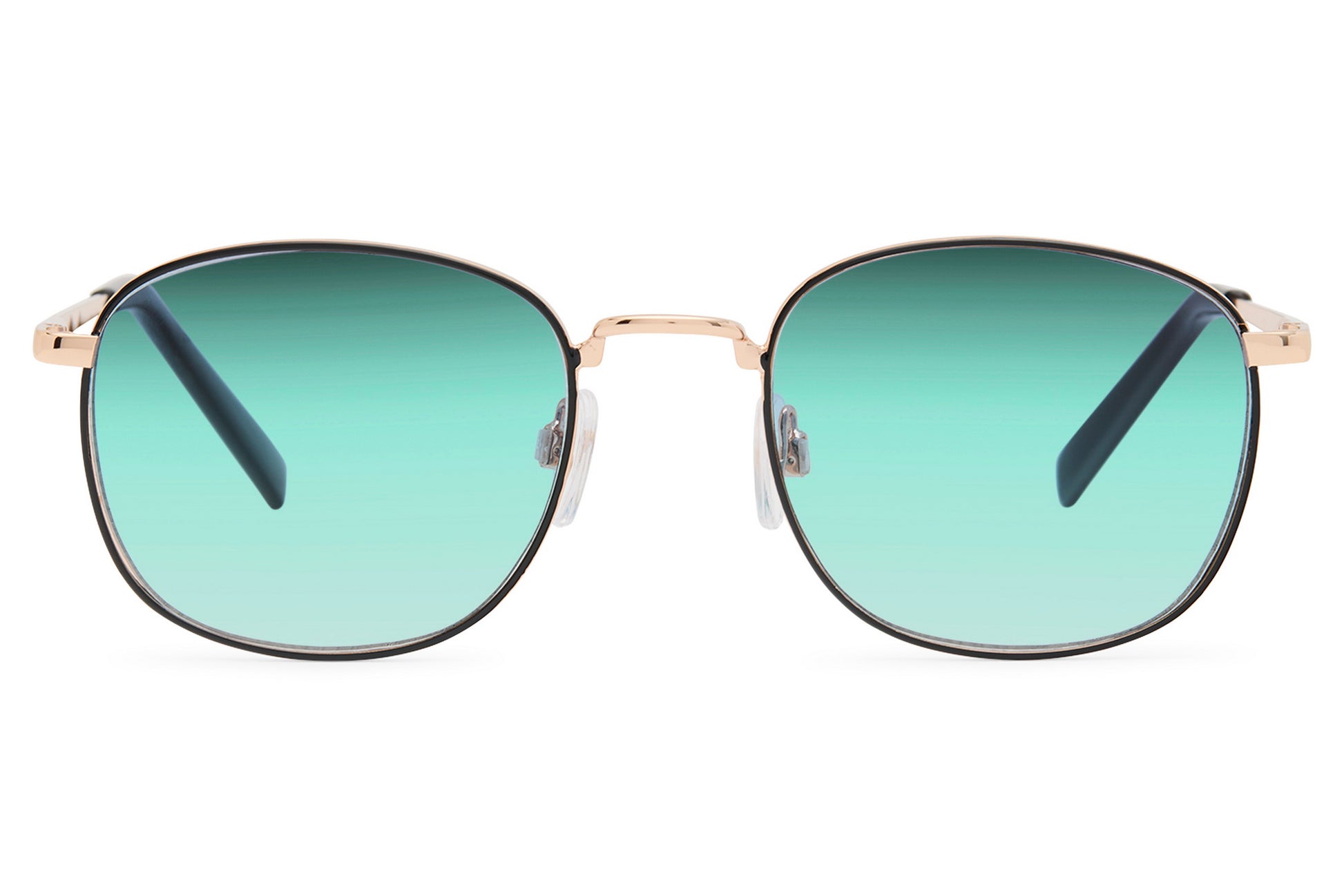 Lightweight rounded square metal sunglasses with recycled lenses for outdoor wear and smart casual fashion