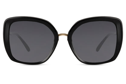 Black bold cat eye sunglasses with oversized frame and dark tinted lenses for modern everyday wear