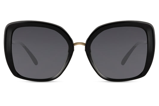 Black bold cat eye sunglasses with oversized frame and dark tinted lenses for modern everyday wear