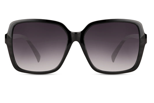 London oversized sunglasses in black eco-friendly frame with gradient lenses, designed for modern European style and everyday UV protection