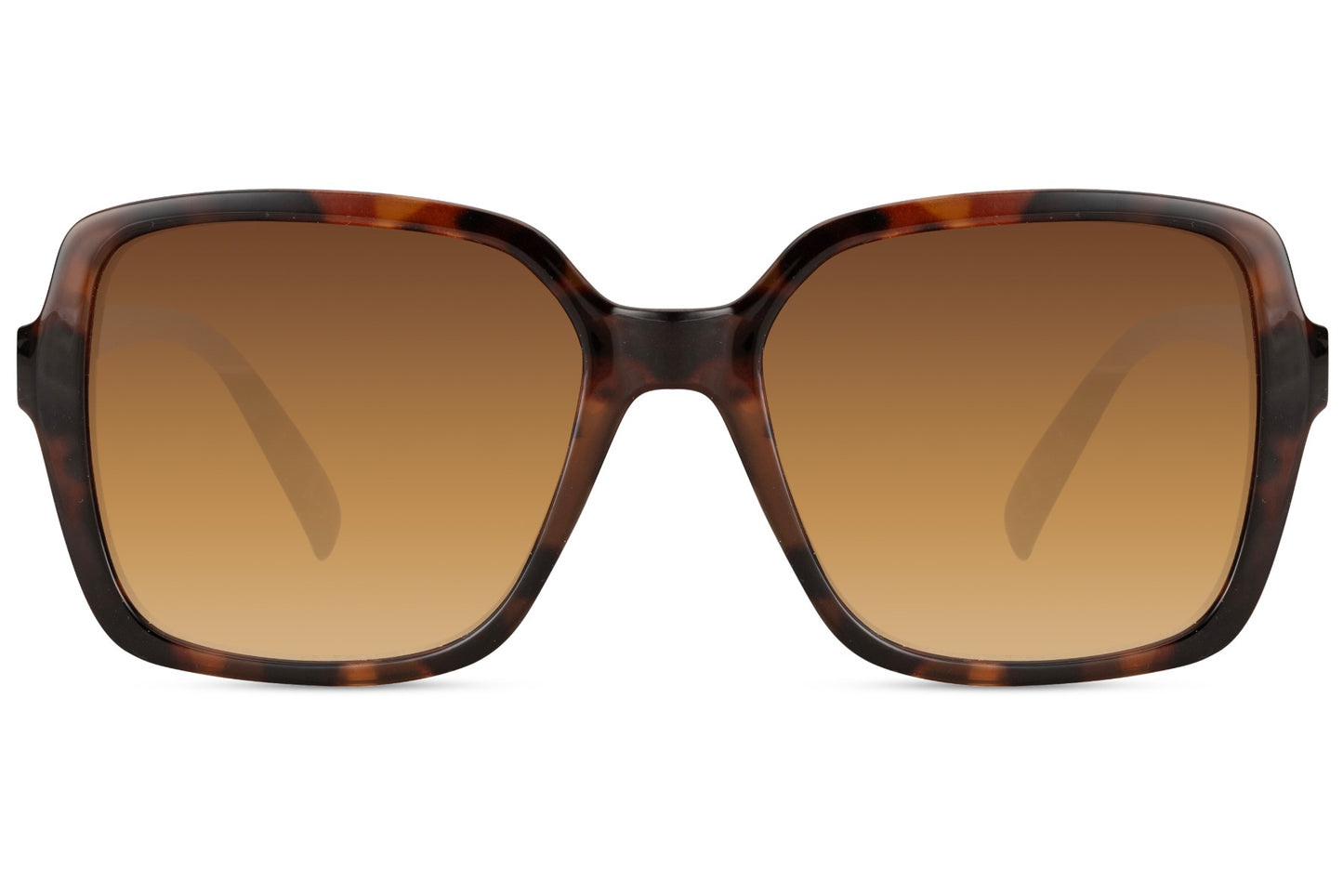 London style oversized sunglasses with brown gradient lenses and structured frame, offering a refined European fashion look