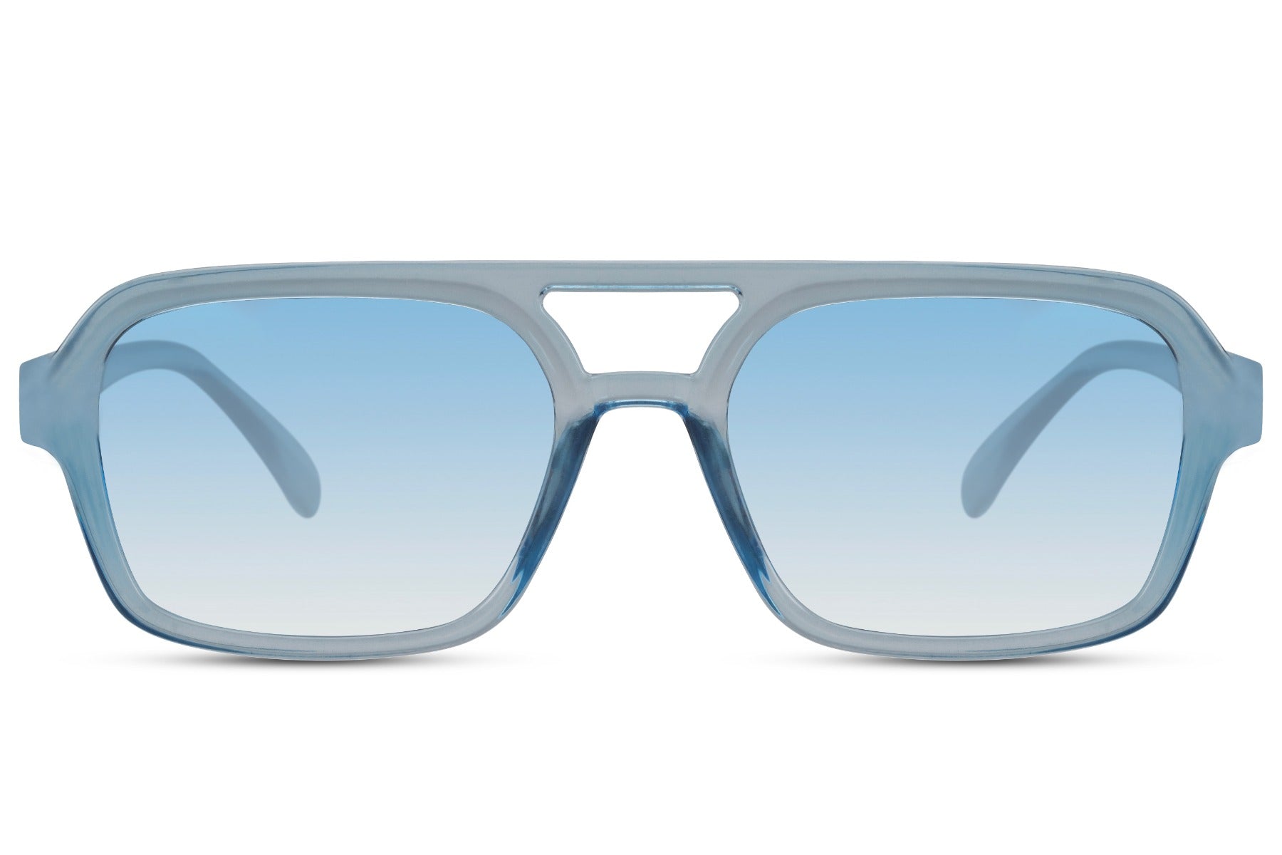 London retro aviator sunglasses with blue lenses and bold frame, combining vintage inspiration with a modern everyday look