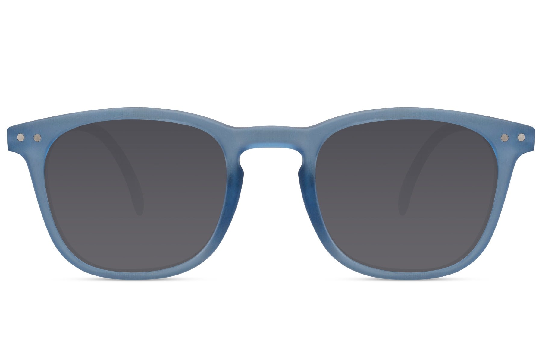 Unisex kids square sunglasses with blue frame and dark UV protection lenses for everyday outdoor wear